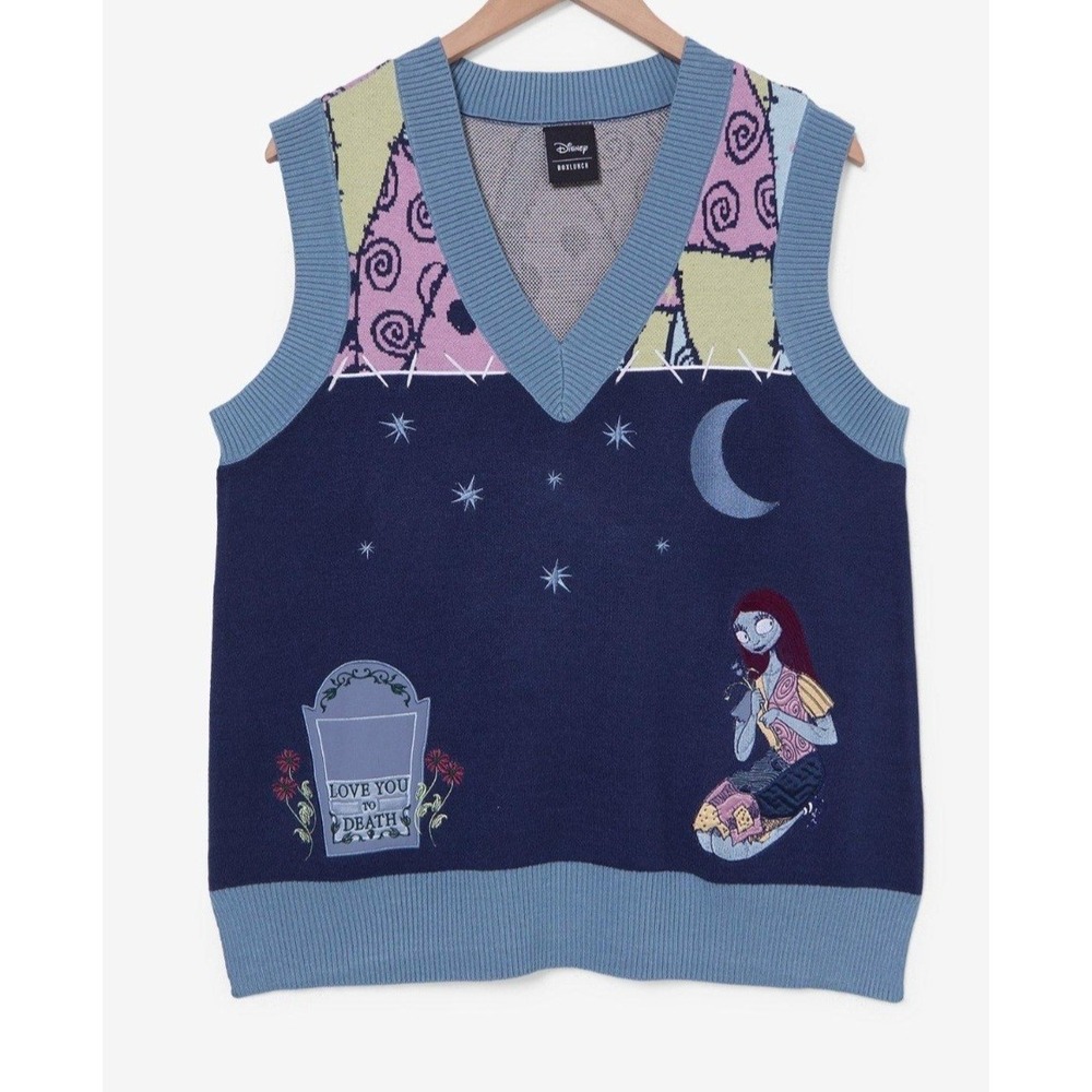 NEW Disney The Nightmare Before Christmas Sally Icons‎ Sweater Vest Unisex Large